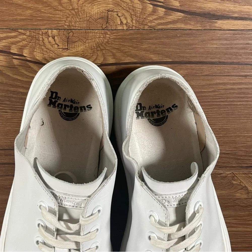 Men's White Leather Low-Top Sneakers
